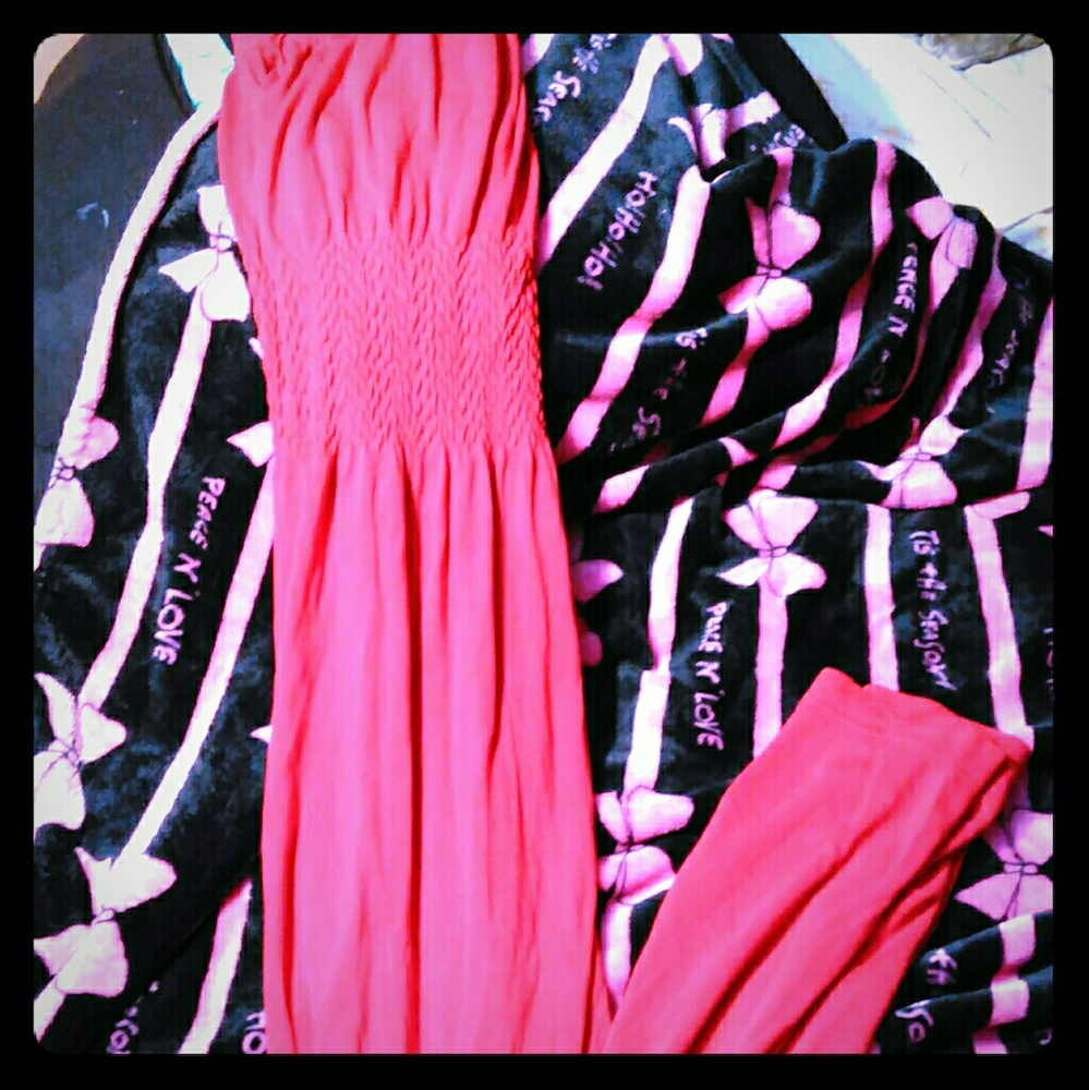 Long red dress